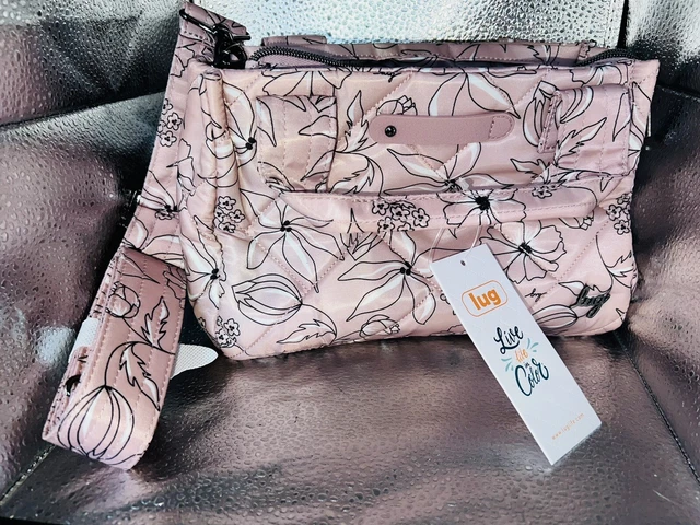 Lug Quilted Crossbody with Tote Handles Jitterbug Sketch Floral Blush
