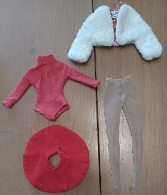 Vintage Barbie Outfit #942 Ice Breakers 1960s Mattel Skirt Coat Nylons Bodysuit