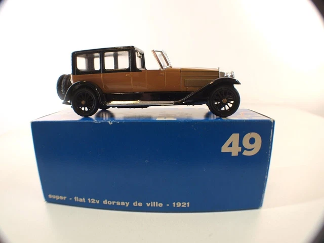 Miniature Rio 1/43 Fiat 12 V Dorsay De Ville 1921 - Voiture Ancienne Bleue Et Blanche
