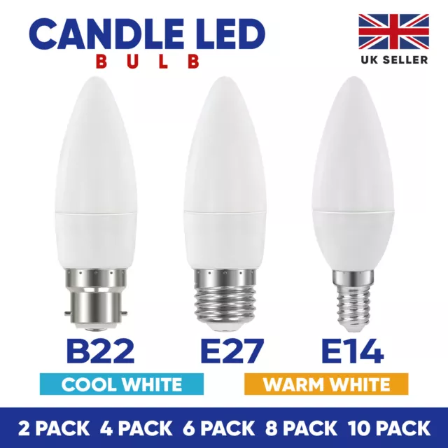 Kerze LED Glühbirnen 5W E14 E27 B22 Lampen warm kühl Tag weiß Daunenleuchten 240V