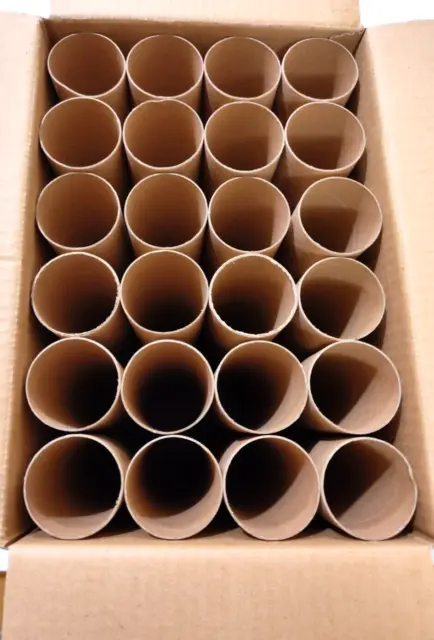 24 Pack Brown Empty Cardboard Tubes for Crafts DIY 10"L x 1.7"W Bright Creations