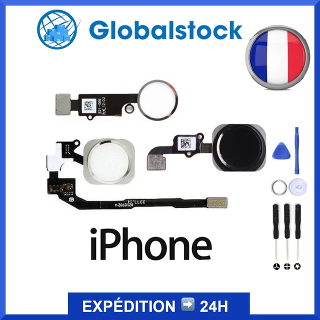 Nappe De Bouton HOME Noir Complète + Touch ID ORIGINAL - IPhone 6S / 6S