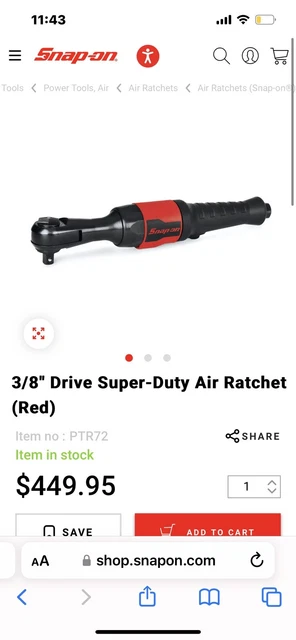 Snap-On 3/8" Drive Super-Duty Air Ratchet