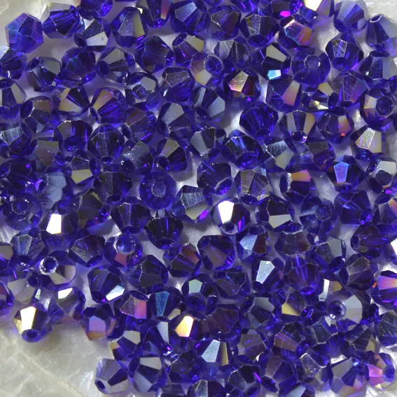 25 Perles Cristal -TOUPIES SWAROVSKI - DARK INDIGO  "AB"  288  - 4 mm