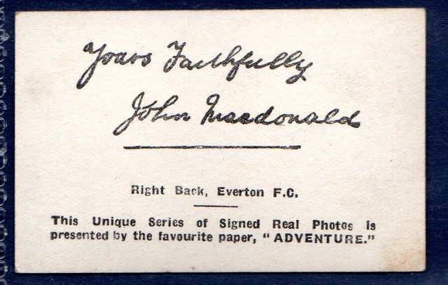 JOHN McDONALD, EVERTON - Thomson FOOTBALLERS - signierte echte Fotos 2
