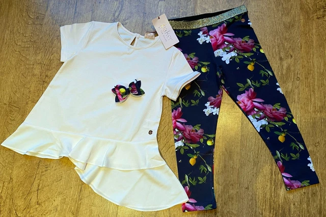 BNWT Ted Baker 4-5 years top leggings outfit floral set New Citrus Leopard bow