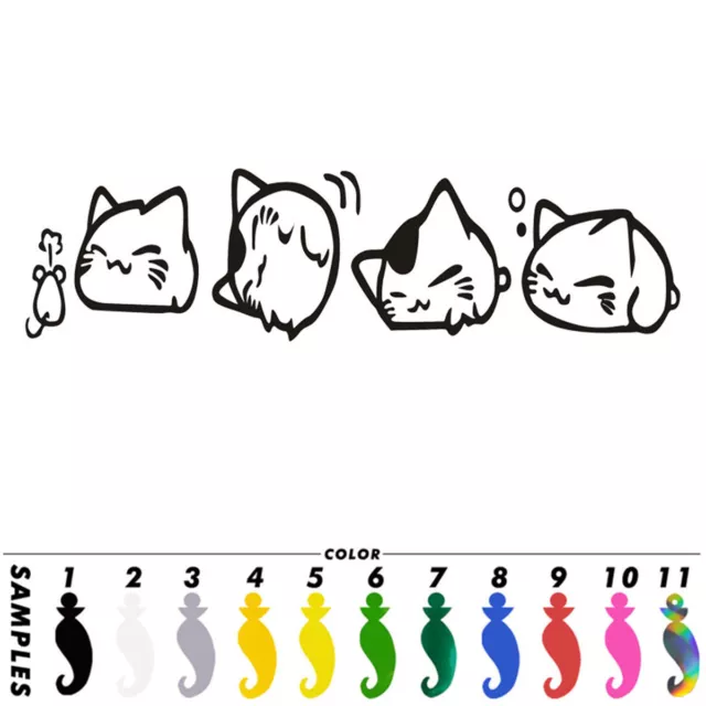 Cute Cat Anime Cartoon Funny Car Door Sticker Window Wall Laptop Vinyl Decal
