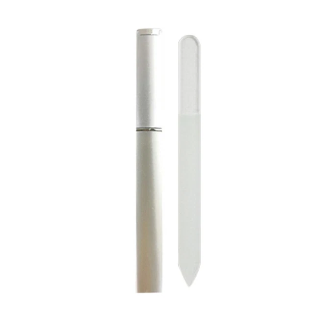 Esmalte de uñas de vidrio lijado tiras tampón pulido (blanco)