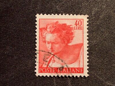 Italy 1961 Sistine Chapel Designs By Michelangelo 40 Lire Red - Used 40L