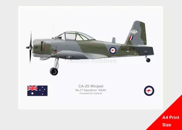 Warhead Illustrated CA-25 Winjeel 77 Sqn RAAF A85-458 A4 Aircraft Print