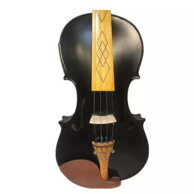 Black Electric Acoustic Violin 4/4 Maple Spruce Handmade Advance Sound 3