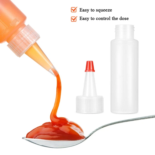 Bouteille à Sauce 30mL Avec Bouchon Rouge Ou Vert