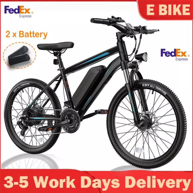 350W Electric Bike for Adults Classic 26” Electric Mountain Bicycle w/2 *Battery