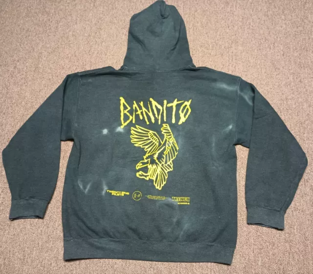 Twenty One Pilots Hoodie Sweatshirt  Mens Large Bandito Tour Charcoal Gray
