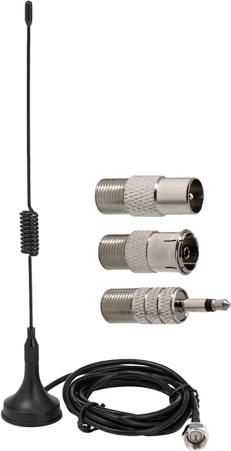 Antenne Radio FM Télescopique Universelle - 75 Ohm | Compatible Denon, Bose, Yamaha | Connecteurs Multiple
