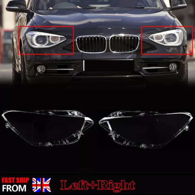 1Pair Car Auto Headlight Headlamp Clear Lens Shell Cover For BMW F20 2011-2014