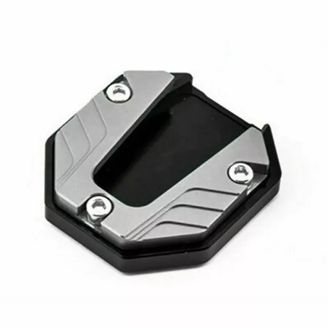 1×Motorcycle Kickstand Pad CNC Side Stand Enlarge Foot Extension Plate Silver