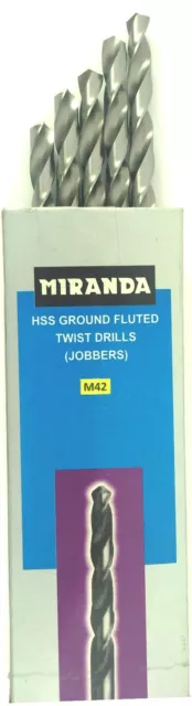 LOT OF 5 MIRANDA HSSCO8 M42 JOBBER DRILL 8.5MM 8.5x75x117MM ( 0.334646" )