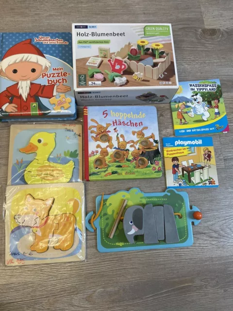 Spielzeug Paket Set ab Jahre Holzspielzeug Puzzle Pixi Bücher Fädelspiel