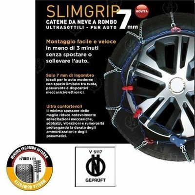 Cora CATENE NEVE CORA SLIMGRIP 7mm RUOTA 13 MISURA 225/55-13 FRP 