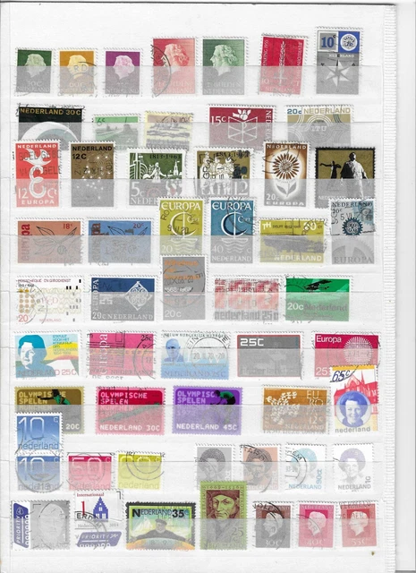 Niederlande:   Lot  IR 14-23 mit 135 Marken meist gestempelt (3 Scans)