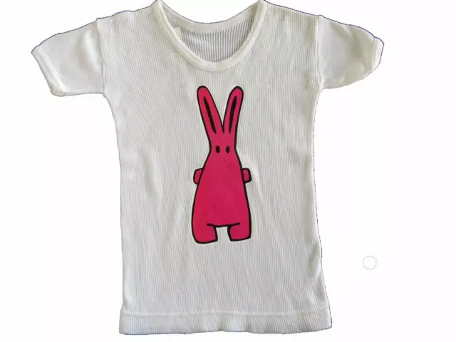 Baby Tshirt Rippshirt Feinripp KALLE FUX Handarbeit Kurzarm Shirt Tshirt Hase 74