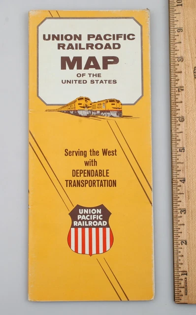 VINTAGE 1964 UNION Pacific Railroad - Vintage 1964 Union Pacific Railroad Map Of The.webp
