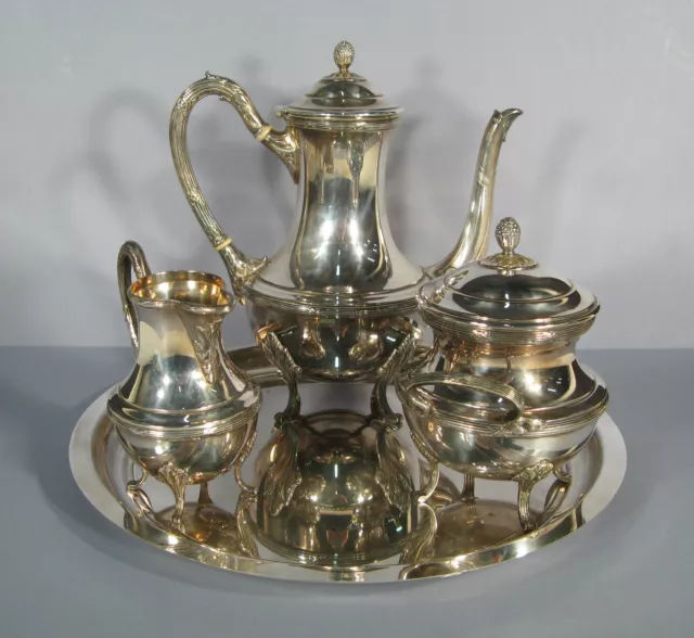 Servicio De Café Desde Estilo Louis XVI de Metal Plateado / Servicio A Café