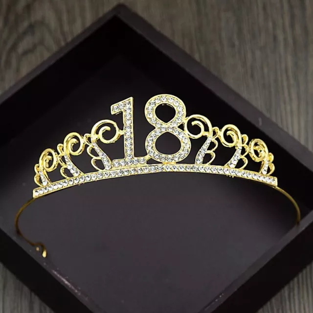 18 Years Bridal Tiaras Headbands for Birthday Crown Old Rhinestone 25 40 50 60 3