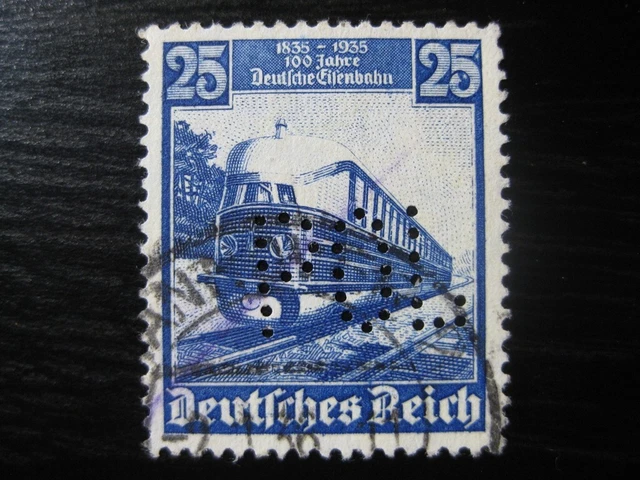 THIRD REICH Mi. #582 scarce used POL Police perfin stamp!