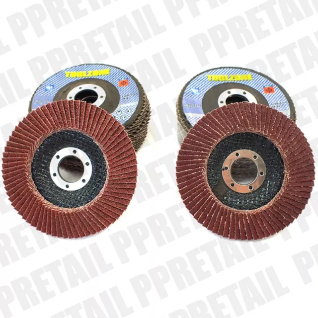 FLAP DISCS X5 40/80 Grit Angle Grinder Wheel 4.5" 115mm Sanding Aluminium Oxide