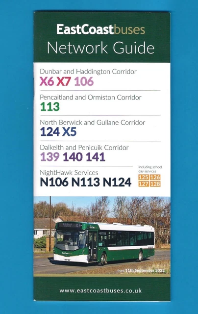 EAST COAST BUSES Network Guide Bus Timetable Booklet Edinburgh east-coast-buses-network-guide-bus-timetable-booklet-edinburgh