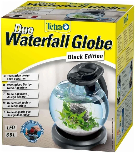 Aquarium Tetra Duo Waterfall Globe, 6,8 Liter in schwarz, Kugelaquarium, 