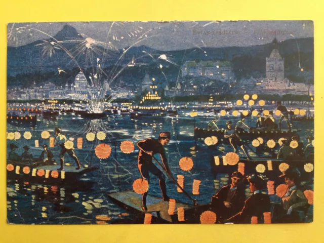 cpa Illustration 74 - EVIAN les BAINS Haute Savoie FÊTE VENITIENNE Lampions