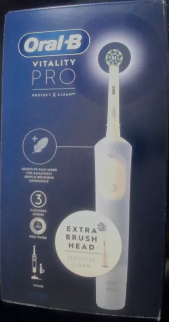 Oral-B Vitality Pro Rechargeable Electric Toothbrush. Vapour Blue. 2 brush heads