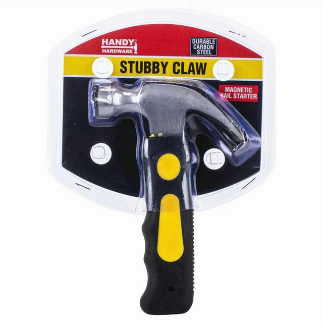 Carbon Steel Magnetic Nail Starter Framing Claw Hammer Soft Grip Handle Stubby