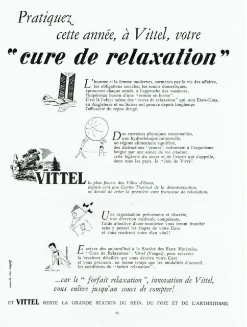 publicité Advertising 0921 1953   Vittel cure thermale relaxation station foie