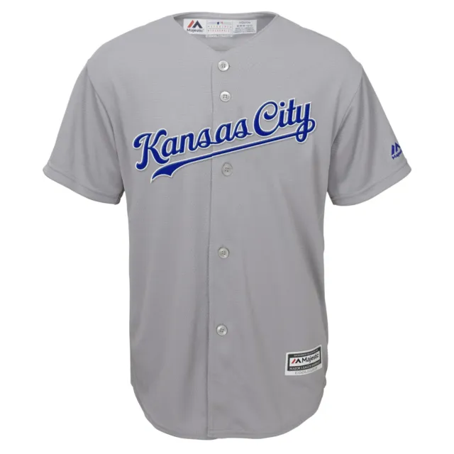 MLB Baseball Jersey Kansas City Royals Grey Cool Base Majestic Jersey