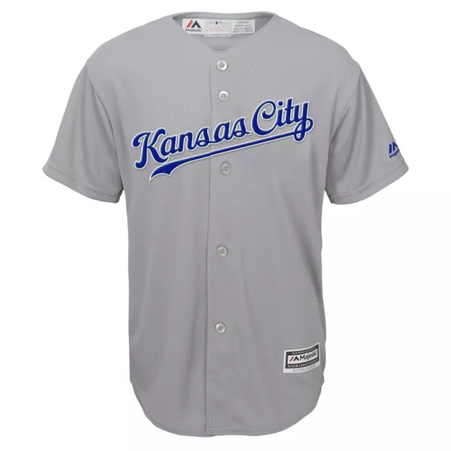 MLB Baseball Trikot Kansas City Royals grau Cool base Majestic Jersey