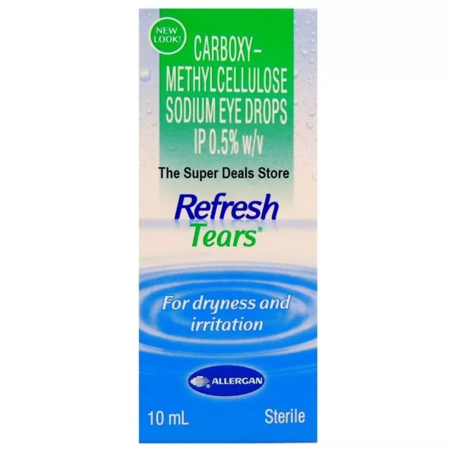 Refresh Tears Gouttes oculaires lubrifiantes pour sécheresse et irritation...