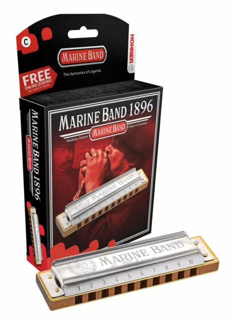 NEW HOHNER MARINE BAND 1896BX-E HARMONICA  KEY OF Eb HARP  FACTORY SEALED  CASE