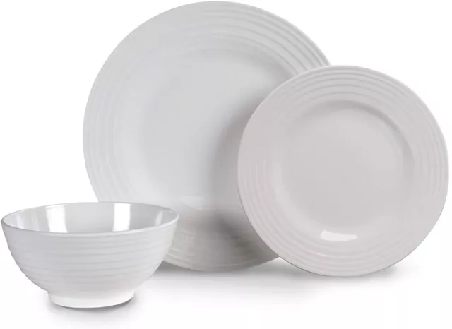 12Pc Outdoor Melamine Dining Dinner Set Plates Bowl Camping Tableware Picnic A8