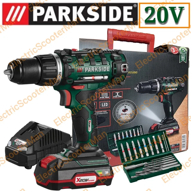 PARKSIDE 20V CORDLESS Drill Driver Complete Set Included 2Ah Battery