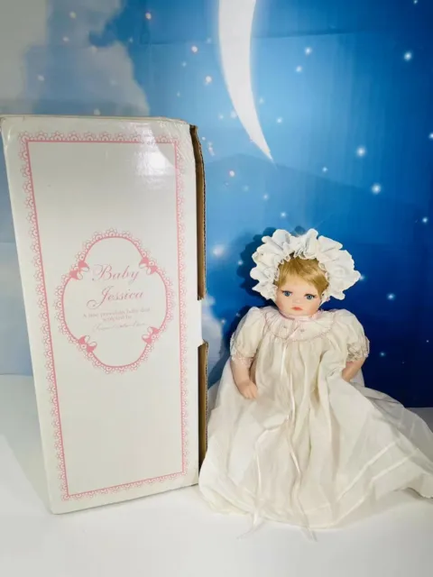 1992 The Hamilton Collection Porcelain Newborn Baby Jessica Doll in Original Box