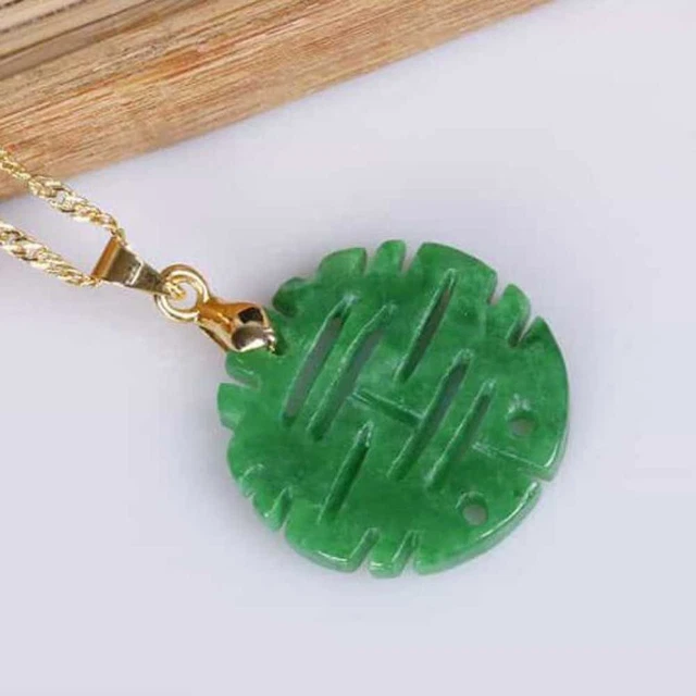 Natural Jadeite Lucky Chinese Amulet Pendant Necklace Emotional Inspiration Cuff