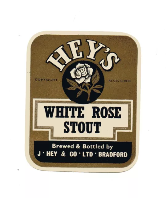 Old Brewery Beer Label - Uk -  Hey's White Rose Stout