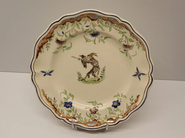 *ASSIETTE CERAMIQUE LONGCHAMP Décor d'après CALLOT  1920 COLLECTION VITRINE  D