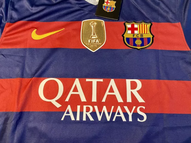 NEW 2XL LIONEL Messi 2015/2016 Barcelona FC Home Soccer Jersey #10 ...