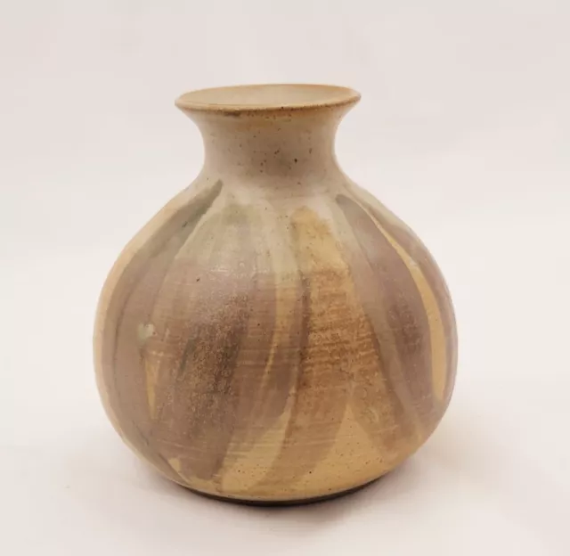 Handmade Pottery Art Vase Earth Tones 5" Tall x 5" Wide