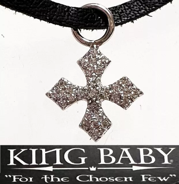 King / Queen Baby For The Chosen Few CZ Cross Reversible Pendant Necklace NWT